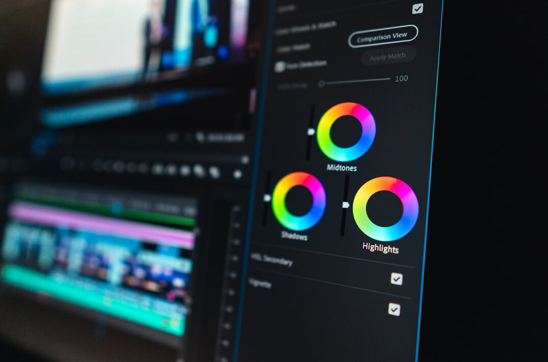 video editing software on screen