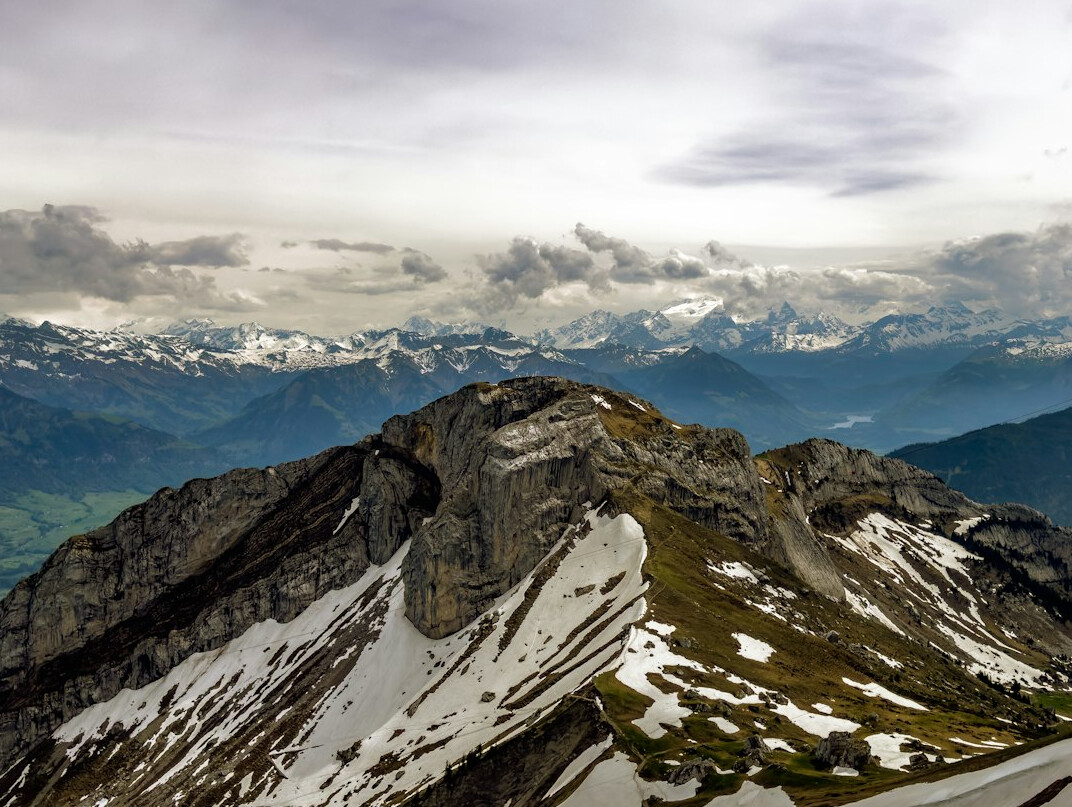 Panoramic view of the Swiss Alps for travel filmmaking