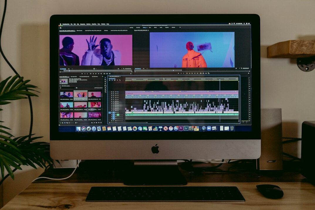 video editor at computer